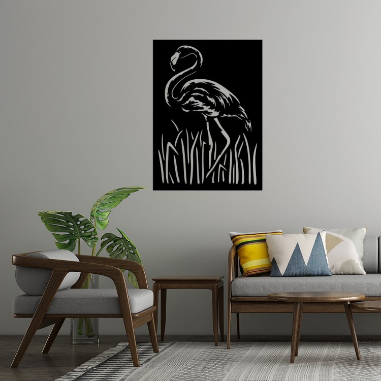 Flamingo Noir MDF Duvar Dekoru – Etnik ve Modern Tasarım