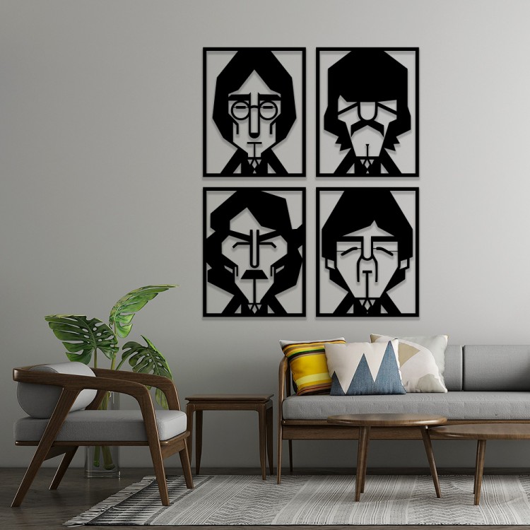 The Beatles 4’lü MDF Duvar Tablosu – Modern ve Dekoratif Tasarım