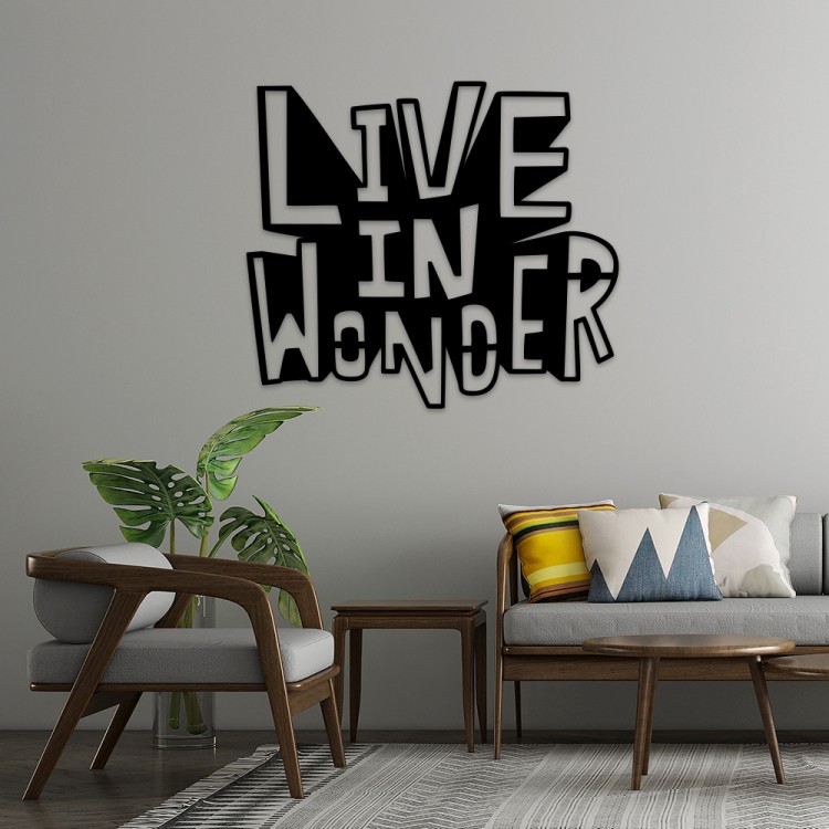 Live in Wonder MDF Duvar Dekoru – Etnik ve Modern Tasarım