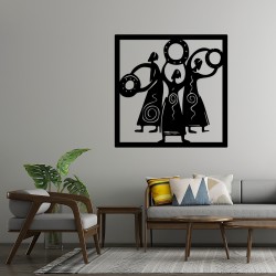 Triple Goddess MDF Duvar Dekoru – Üçlü Tanrıça Sembolü Modern Tasarım