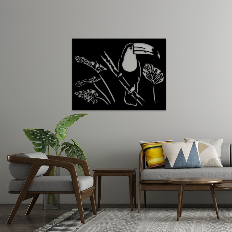 Toucan Noir MDF Duvar Dekoru – Etnik ve Modern Tasarım
